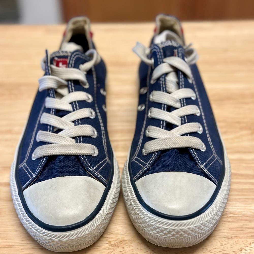 Levi Navy Blue Canvas Sneakers - Picture 2 of 3
